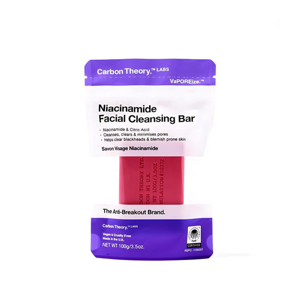 Carbon Theory Niacinamide Facial Cleansing Soap, Pore Minimizing, 100g