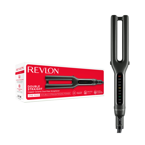 Revlon Dual Plate Copper and Ceramic Hair Straightener, 235C, LED Display