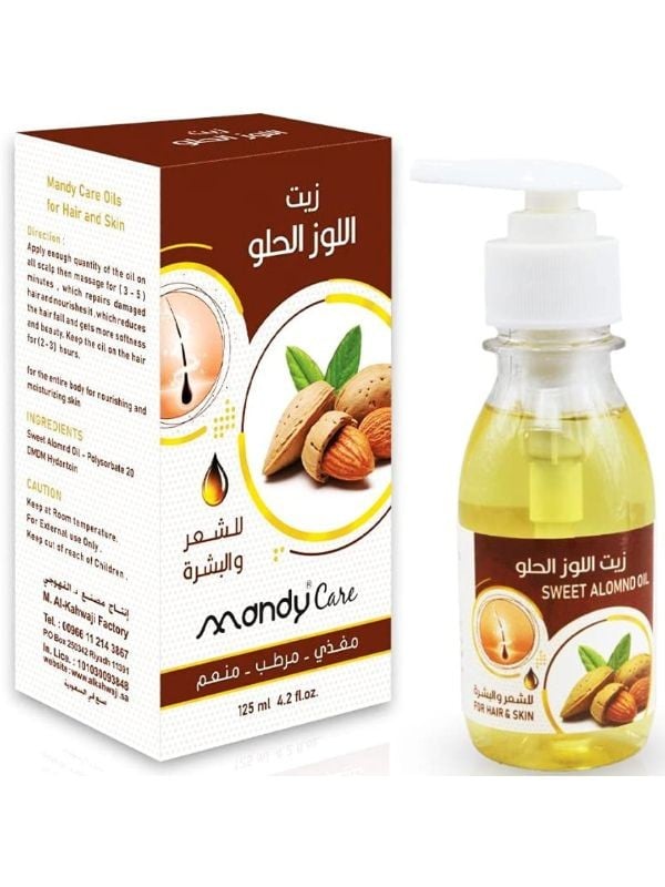 Mandy Care Sweet Almond Oil - Hair & Skin, 125 ml