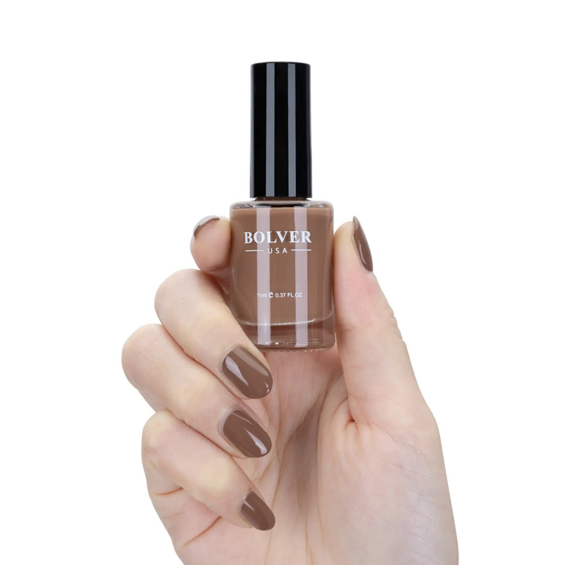 Bolver Nail Polish Quick-Dry High-Gloss 11ml Shade 743 Caffe