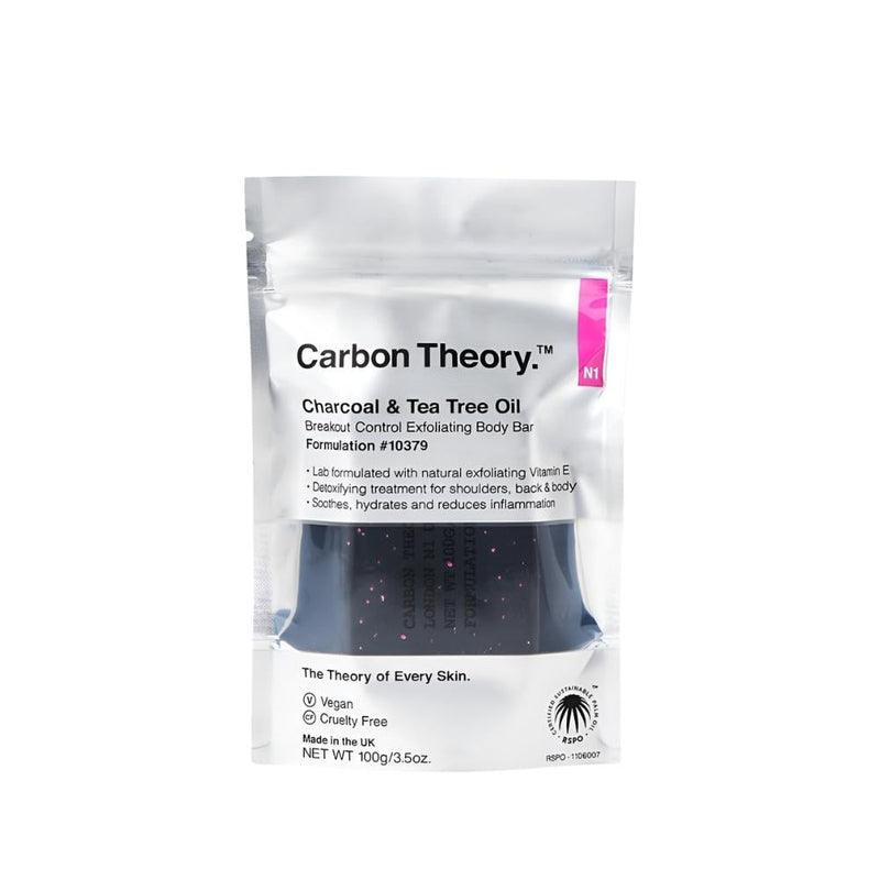 Carbon Theory Charcoal & Tea Tree Oil Exfoliating Body Soap 100g