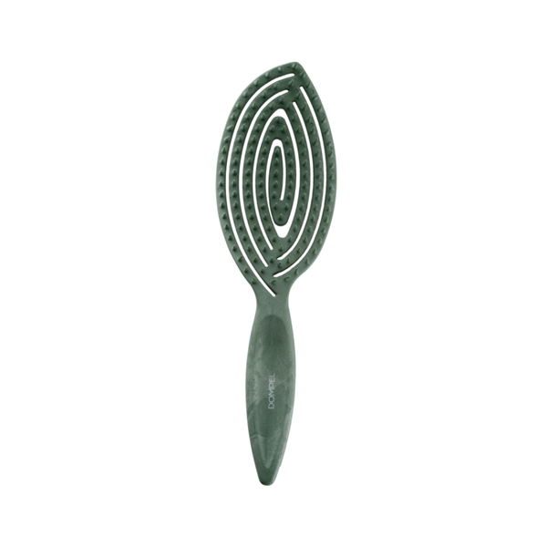 Dompel Detangling Hairbrush Flexible Bristles Green All Hair Types