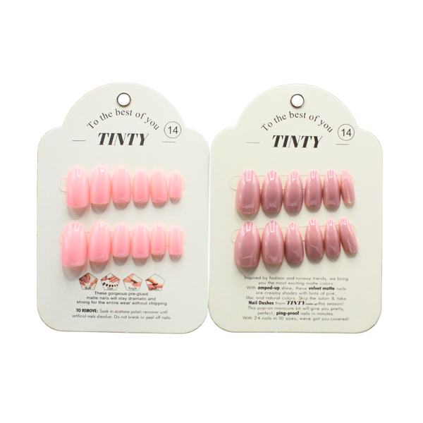 Tinty Artificial Nails, Adhesive, Size 14