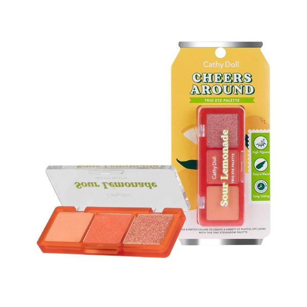 Cathy Doll Trio Eyeshadow Palette 04 Sour Lemonade - Matte, Shimmer, Glitter, 6g