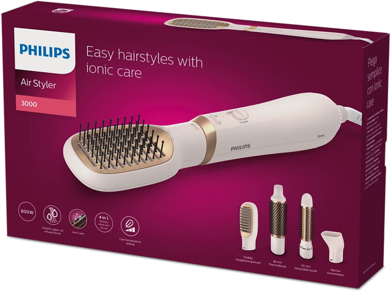 Best Hair Dryer & Styler 2-in-1 Travel Friendly Pink Philips BHA310/03
