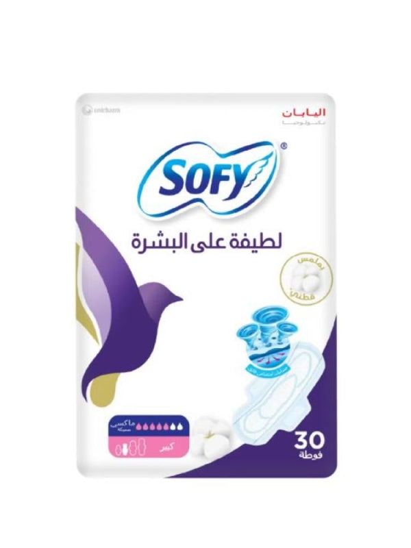Sophie Sofas Gentle to Skin Thick Pads with Wings - 30 Count Large