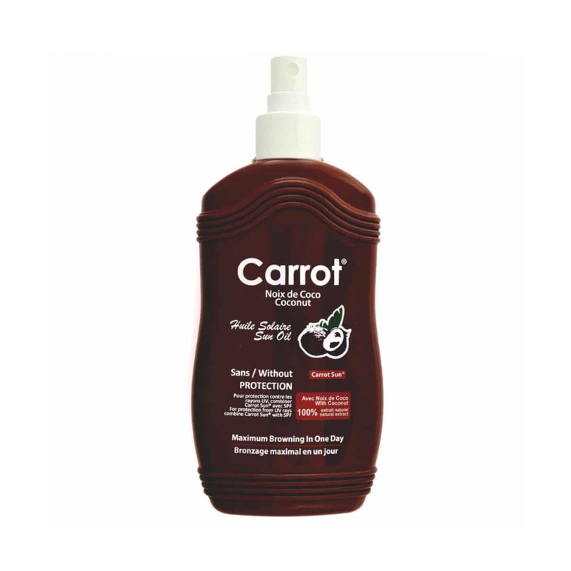Carrot Sun Coconut Tanning Oil Spray, 200ml, Fast-Absorbing