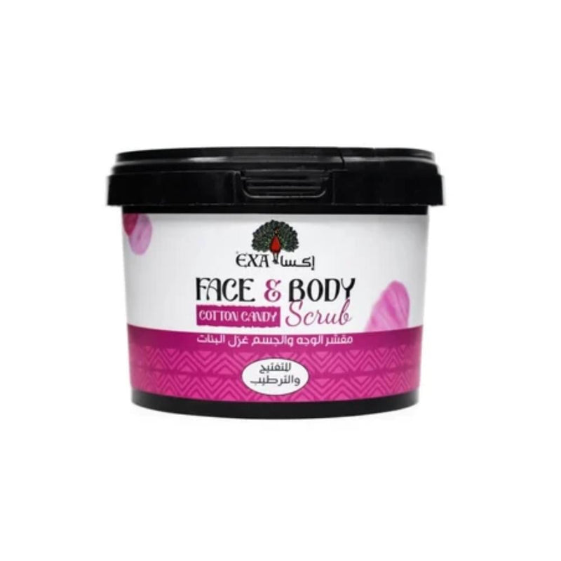 Exa Cotton Candy Face and Body Scrub for Exfoliating Skin Renewal, 400g