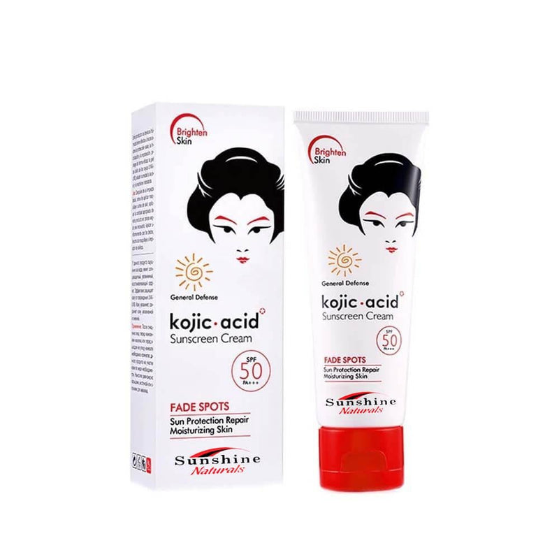 Best Sunscreen Cream SPF 50 Kojic Acid Brightening Sunshine Naturals 80g