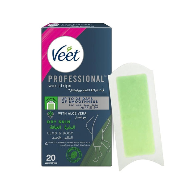 Veet Gel Wax Strips for Dry Skin Aloe Vera 20 Strips