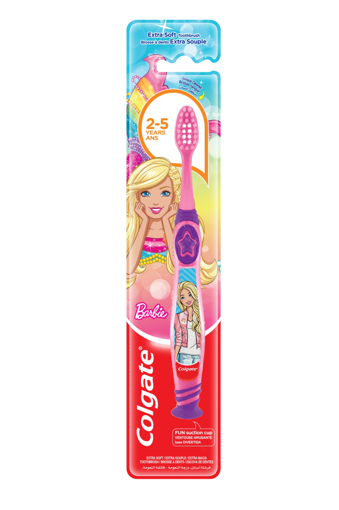 Kids Toothbrush Extra Soft Barbie Manual Brush Colgate 2-5 Years