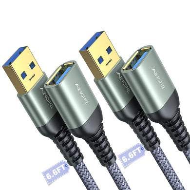 AINOPE USB 3.0 Extension Cables 2-Pack – 6.6ft