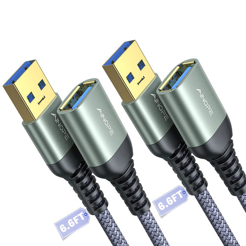 AINOPE USB 3.0 Extension Cables 2-Pack – 6.6ft