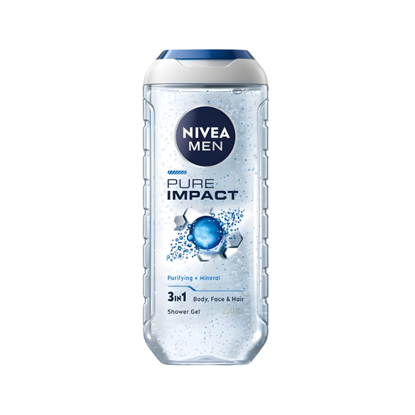 Nivea Pure Impact Shower Gel, Deep Cleansing, 250ml