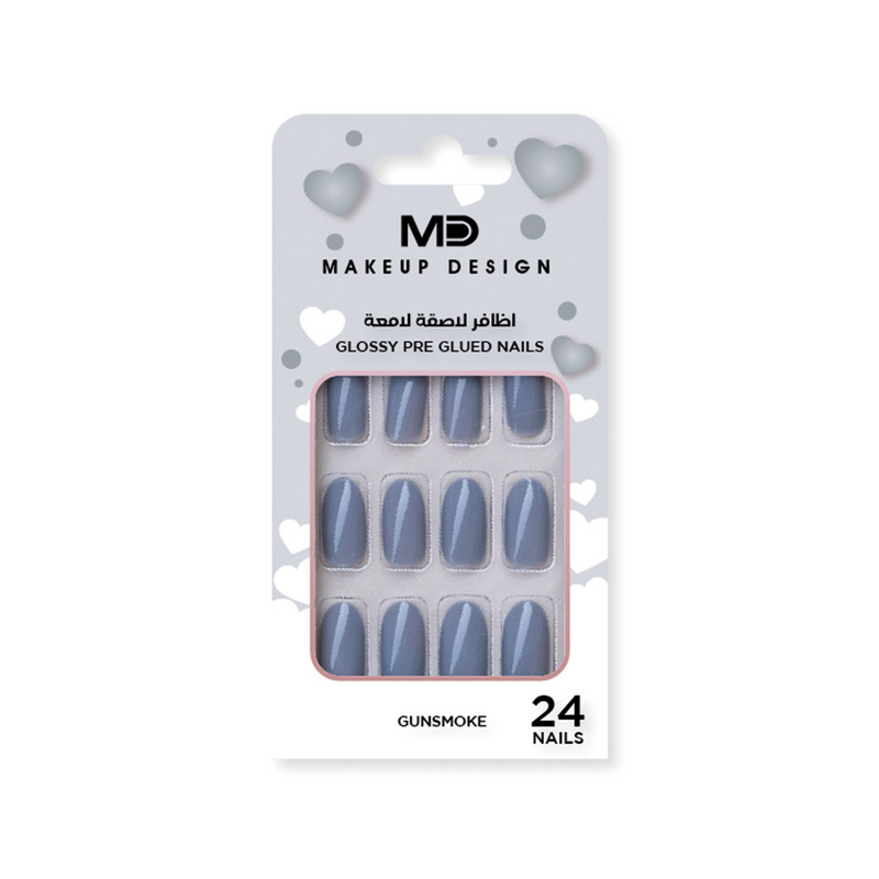 MD Glitter Smoke NG01 Peel and Stick Adhesive Nails, 7 Day Wear