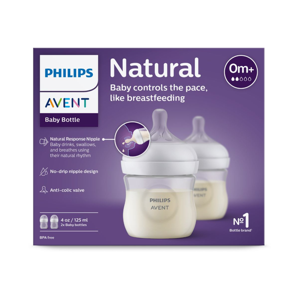 Feeding Bottle 500ml Natural Flow Multi-Pack AVENT 125ml 2Pcs