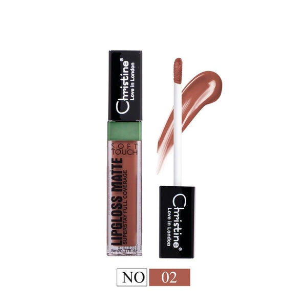 Christine Liquid Matte Lipstick, Waterproof, Shade 02, Long-Wear