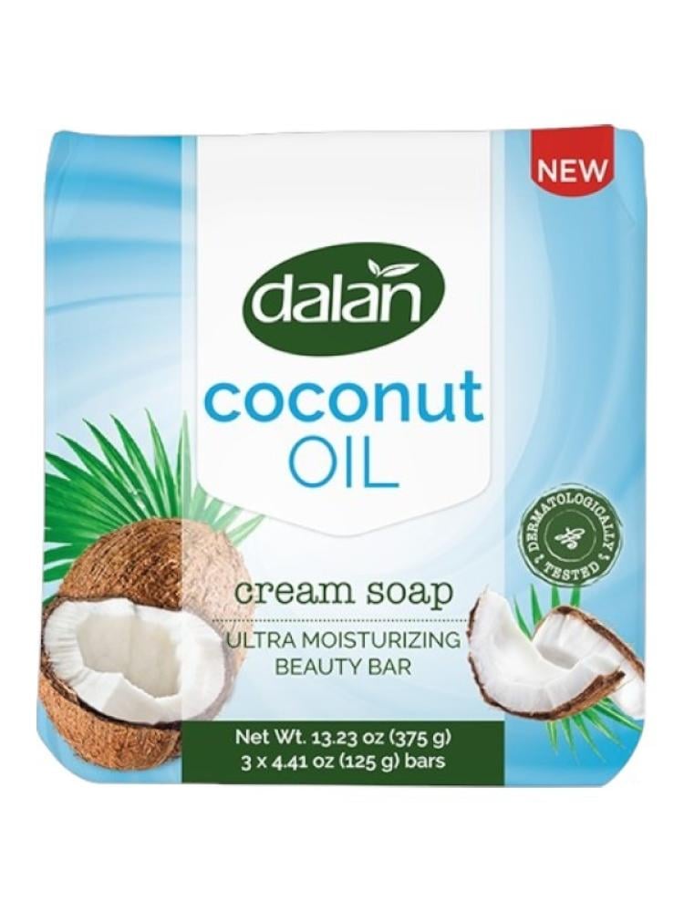 Dalan Coconut Oil Cream Soap - Moisturizing, Softening, 3 x 125 g