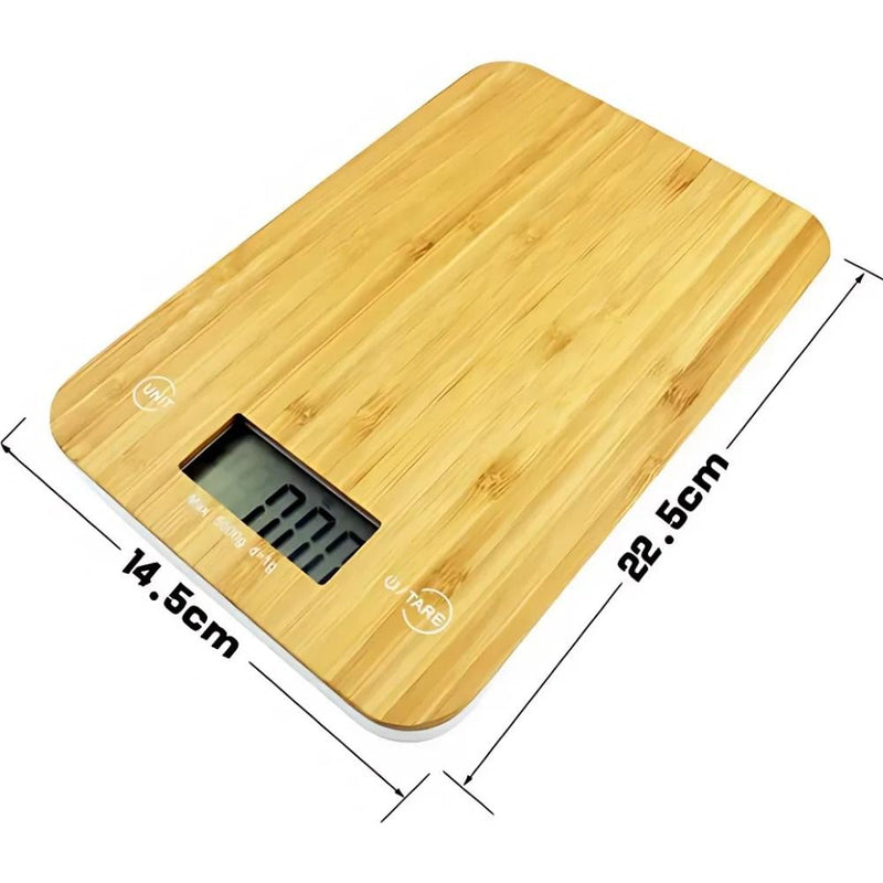 Aslor Wooden Kitchen Scale with Precision Measurement and Natural Wood Finish