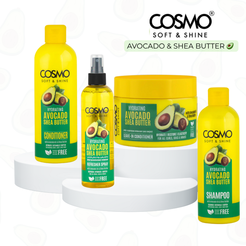 Cosmo Moisturizing Curly Hair Set - Leave-In, Spray, Shampoo, Conditioner