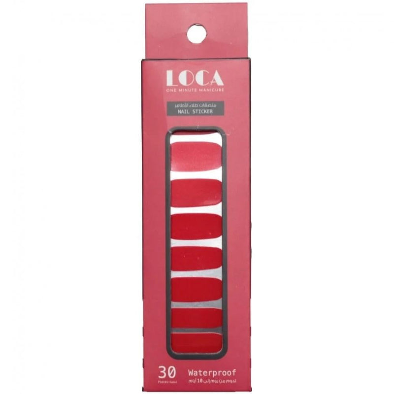 Nail Stickers Waterproof Forever Red 30 Pcs LOCA