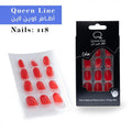 Queen Line Artificial Nail Set with Glue 24 Count