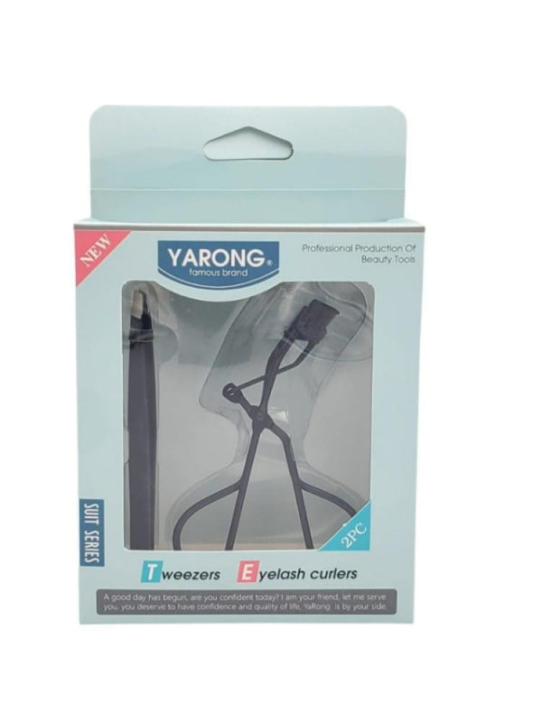 Salon System Eyelash Curler and Precision Tweezers Set - 2 Pieces