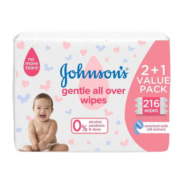 Gentle Baby Wipes Alcohol-Free Sensitive Skin Johnson Baby 2+1