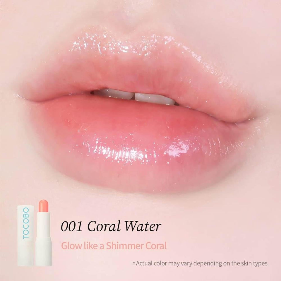 Tocobo Lip Balm Coral Water Hydrating Glossy Finish Vegan 3.5g