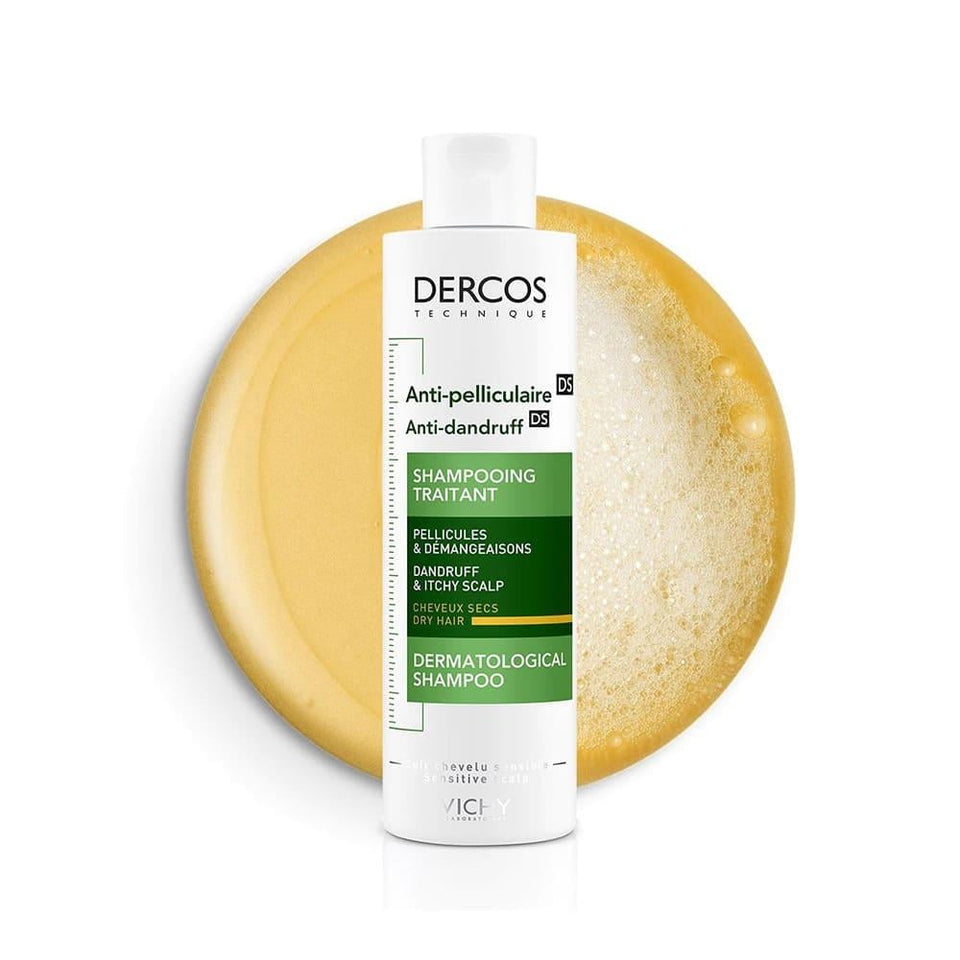 Vichy Dercos Anti-Dandruff Shampoo for Dry Hair Itch Relief & Scalp Hydration 200ml