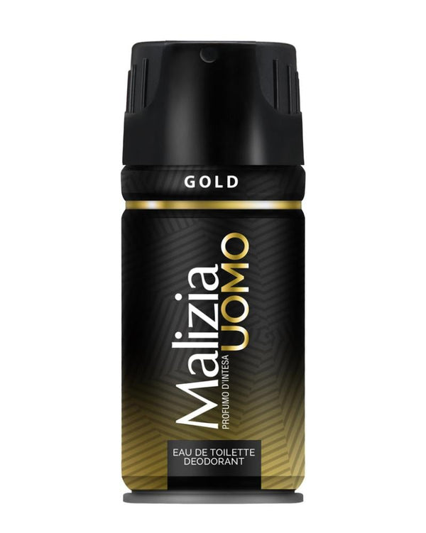 Gold Spray Deodorant For Men Long Lasting Freshness Malizia 150ml