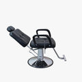Salon System Hydraulic Barber Chair - Black Synthetic Leather, Square Handle