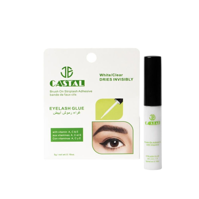 Castal Eyelash Adhesive Glue, Clear, Latex-Free, Waterproof, Strong Hold