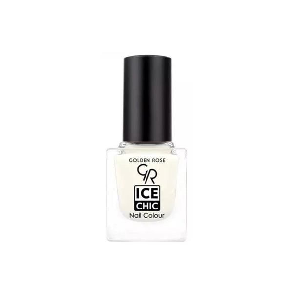 Golden Rose Ice Chic Nail Polish, White, 04, Quick-Dry, Wide Brush