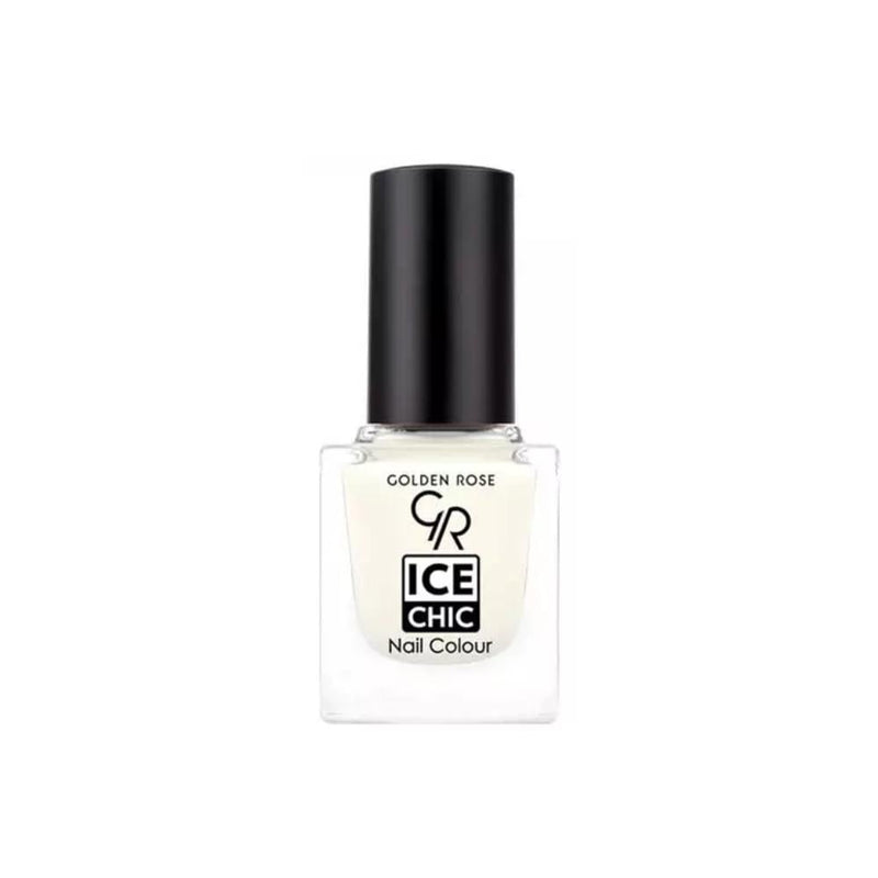Golden Rose Ice Chic Nail Polish, White, 04, Quick-Dry, Wide Brush