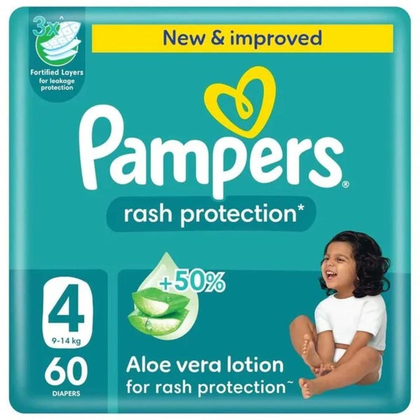 Baby Diapers Size 4 Value Pack High Absorbency Comfort Fit Pampers 60 Pieces