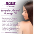Now Lavender and Almond Massage Oil Moisturizing 473ml