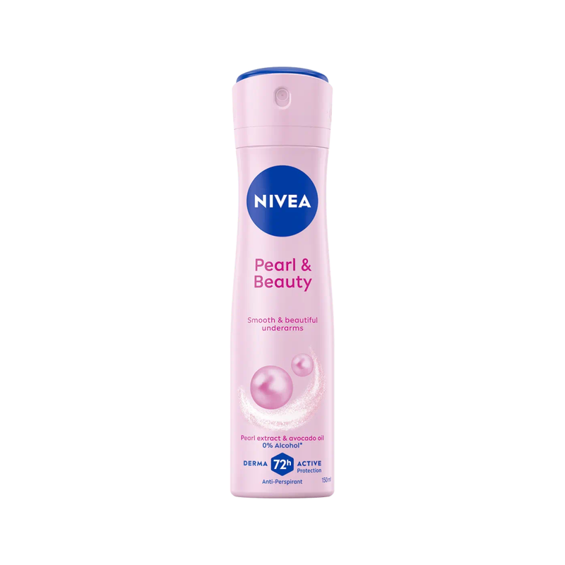 Nivea Pearl & Beauty Antiperspirant Spray Deodorant, Alcohol-Free, 150ml