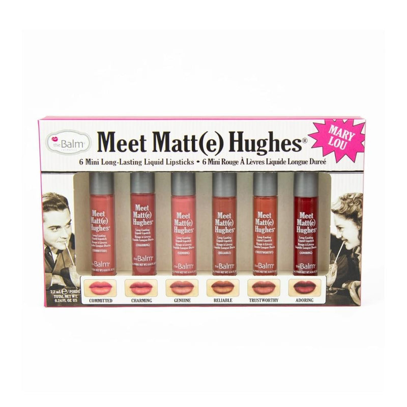 The Balm Meet Matt(e) Hughes Liquid Lipstick Set, Matte Finish, 6 Mini