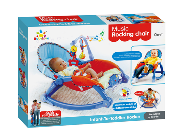 Baby Rocking Chair With Integrated Music Blue Baby Love 1 Piece
