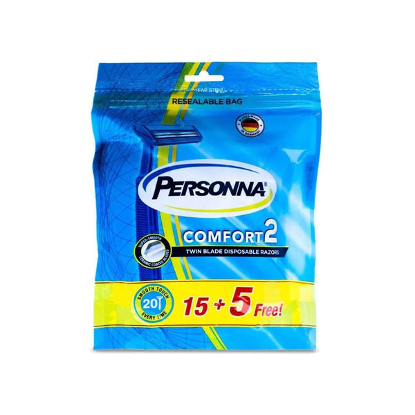 Men's Best Disposable Razor Comfort 2 Lubricating Strip Personna 20-Piece