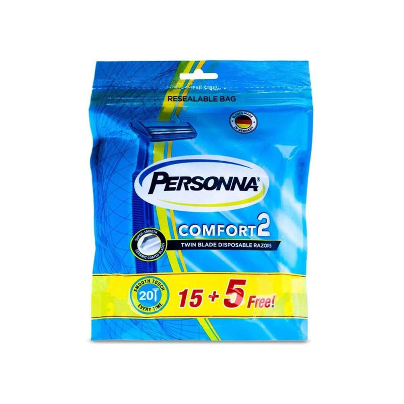 Men's Best Disposable Razor Comfort 2 Lubricating Strip Personna 20-Piece