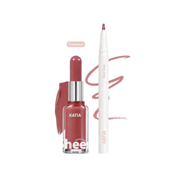 Katia Lip Collection Mood Kit, Liquid Lip Liner and Creamy Lipstick