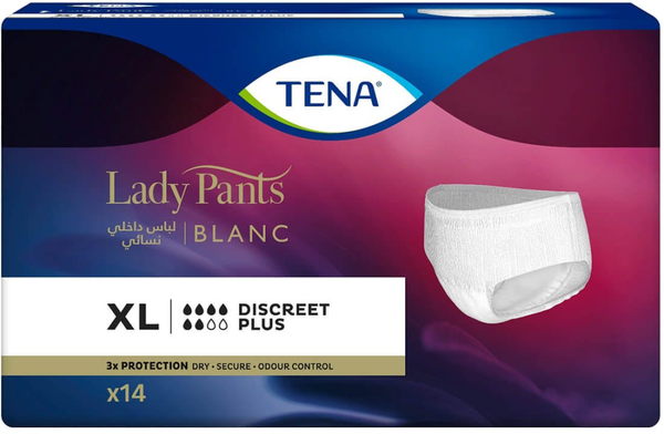 Tena Incontinence Pants Discreet Plus Extra Large 14 Pieces