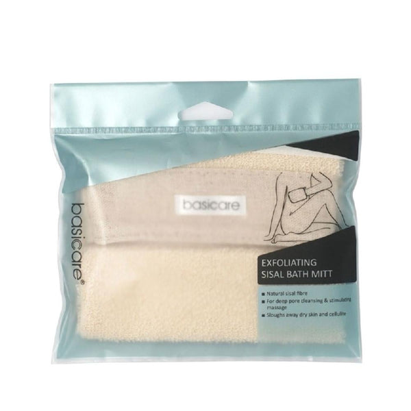 Basicare Exfoliating Body Glove Sisal Fibers Deep Cleansing Dry Skin
