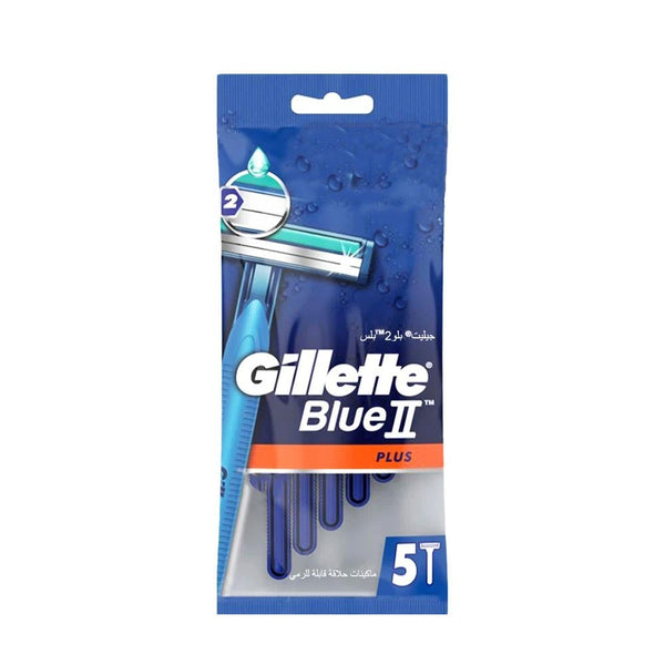 Gillette Blue II Plus Men's Disposable Razors Twin Blade 5 Pack