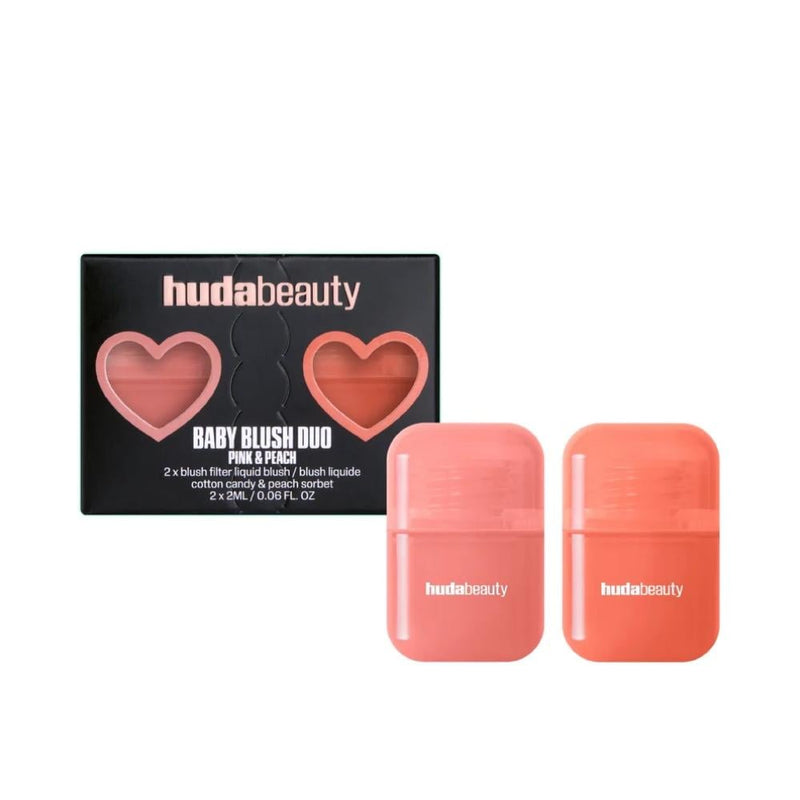 Huda Beauty Liquid Blush Filter Duo Mini, Cotton Candy & Peach Sorbet