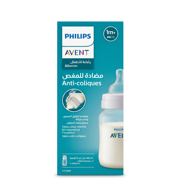 Avent Baby Bottles Natural Flow Anti-Colic Lightweight Plastic 260ml