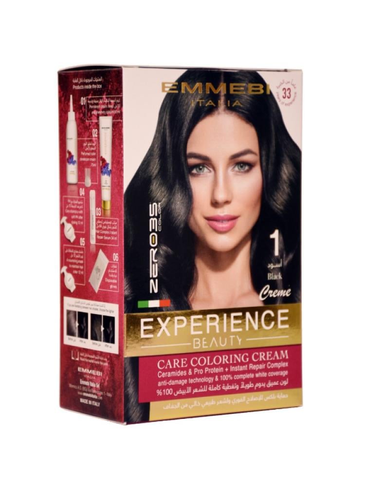 Zero 35 Italian Permanent Hair Dye Kit - Shade 1 Black