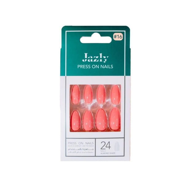 Almond Press On Nails Elegant Shape No16 Easy Application JAZIY